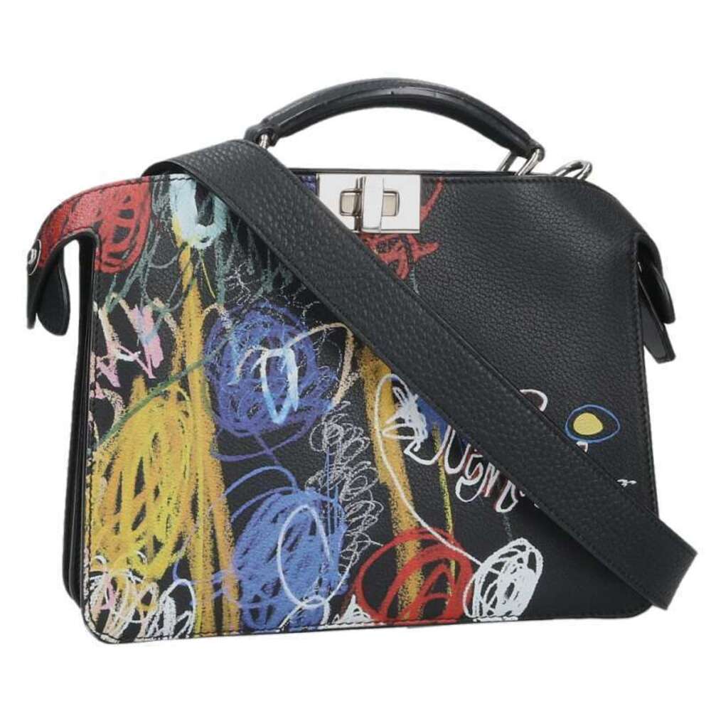 Fendi Peekaboo Graphic Paint Shoulder Handbag